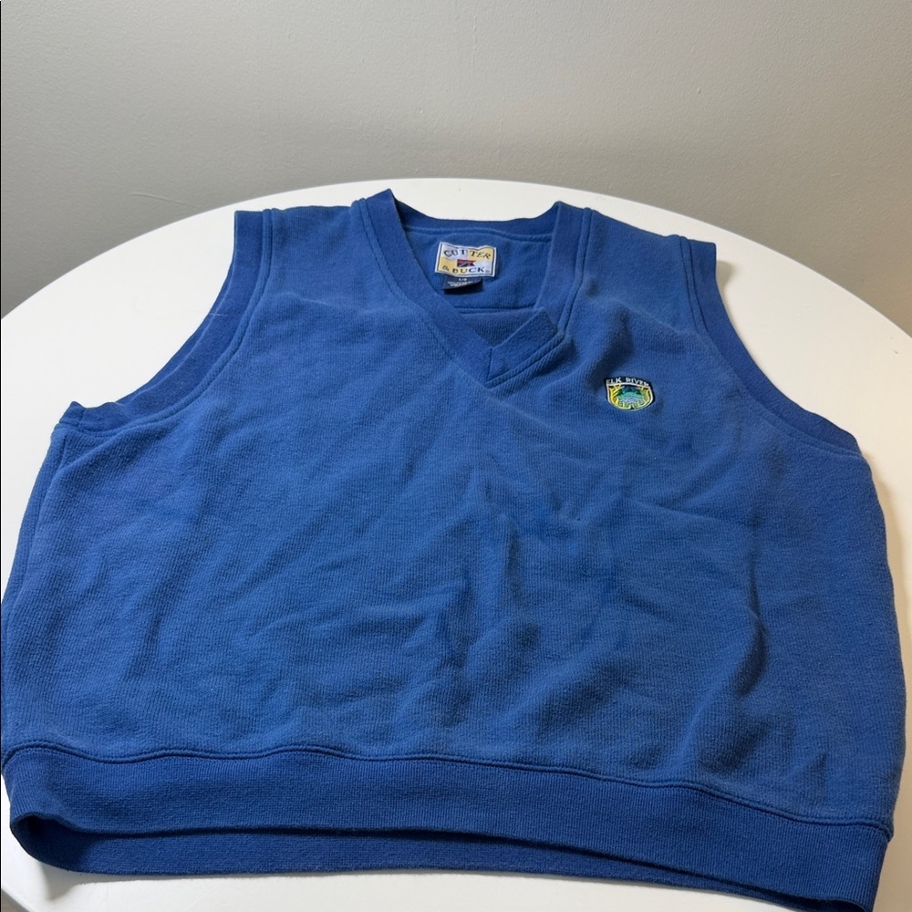 Cutter‎ & Buck Men's Royal Blue V‑Neck Sleeveless Polo Vest
